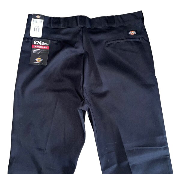 NWT Dickies 874 Original Fit Black Work Pants Mens 42 32 Wrinkle Resistant Creas - Picture 6 of 8